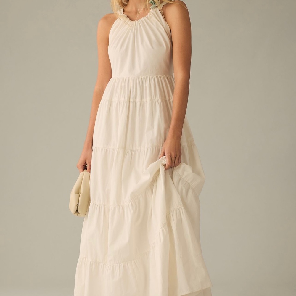 Anthropology - Forever That Girl Tiered Ruche Back bow Dress